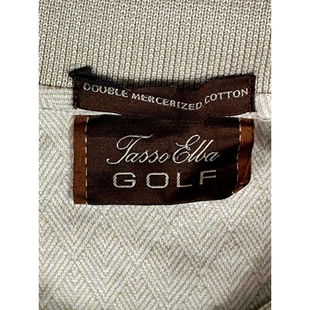 Tasso Elba Golf Polo Mens Short Sleeve Mercerized Cotton Tan Medium - Picture 6 of 7